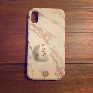 iPhone XR - Rose Gold Marble Loopy Max Case